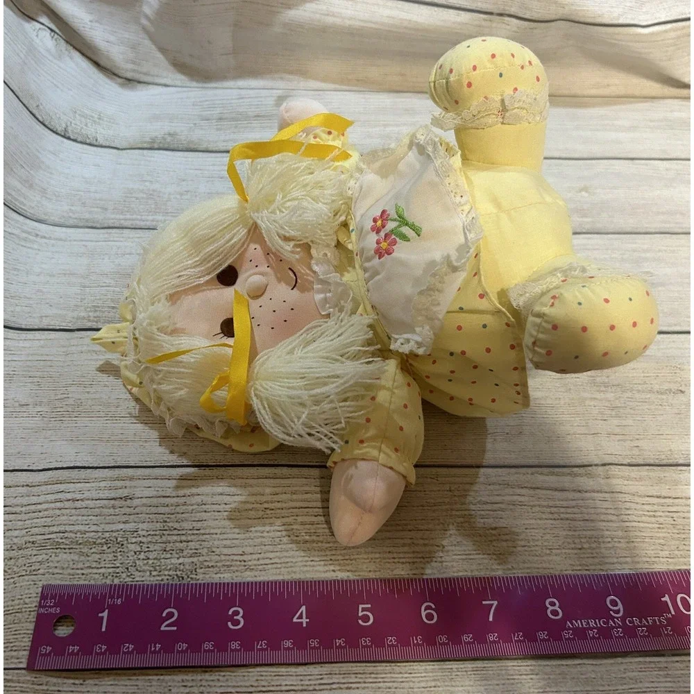 Vintage MTY Made in Taiwan Soft Doll Freckles Yellow Polka Dot Dress Apron TubU